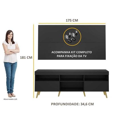 Rack Retrô Painel E Suporte Para Tv Até 65´´ Flórida Fg3134