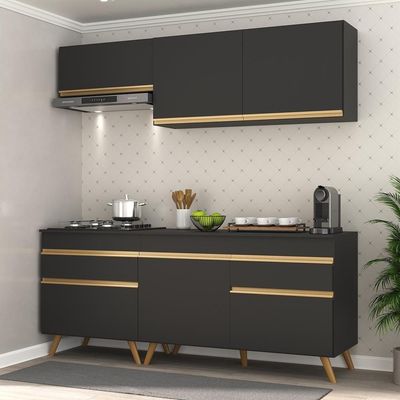 Cozinha Compacta Multimóveis Veneza Gb Fg3705 Preta