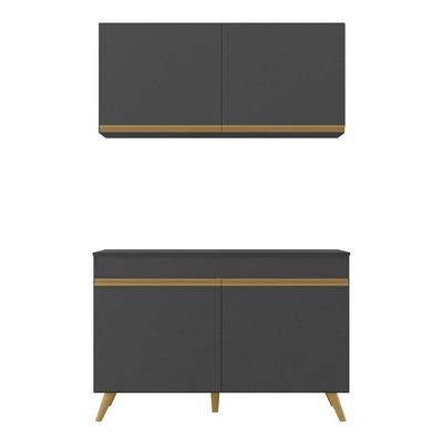 Armário De Compacta 2 Peças Multimóveis Preto