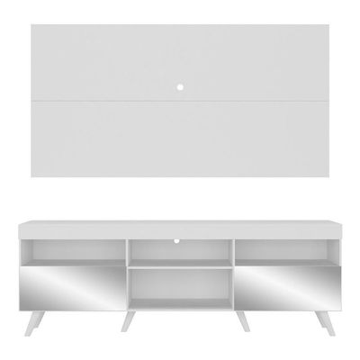 Rack C/ Painel Tv 65" Com Espelho Holanda Br3138 Branco