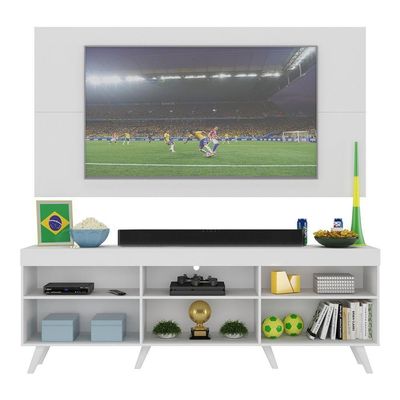 Rack C/ Painel Tv 65" Com Espelho Holanda Br3138 Branco