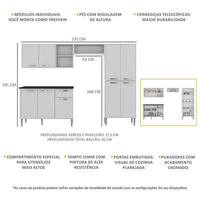 Cozinha Compacta Multimóveis Fg2840 Multimóveis