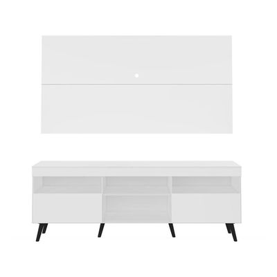 Rack Retrô Com Painel Para Tv Até 65´´Fg3133 Branco/preto