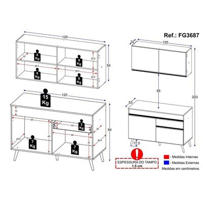 Cozinha Compacta Multimóveis Veneza Gw Fg3687com Branca