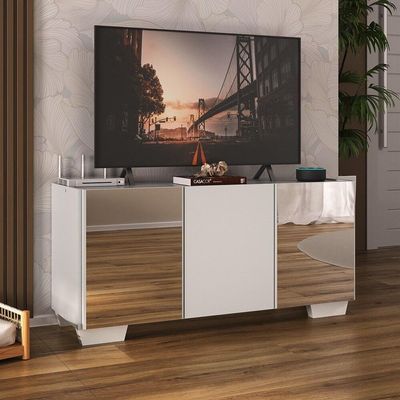 Rack Tv Até 32 Polegadas Com Espelhos Mp1079 Branco Branco