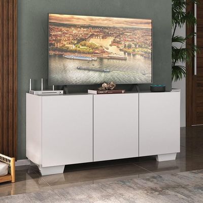 Rack Para Tv Até 32 Polegadas Com 3 Portas Multimóveis Mp1068 Branco Branco