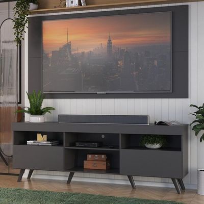 Rack com Painel TV até 65" e Pés Retrô Flórida Multimóveis