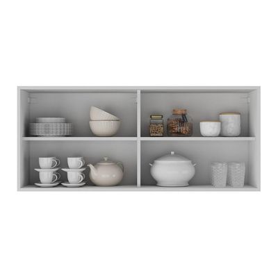 Armário De Cozinha Aéreo 105cm 2 Portas De Correr Em Vidro Xangai Multimóveis Mp2247 Branco Branco