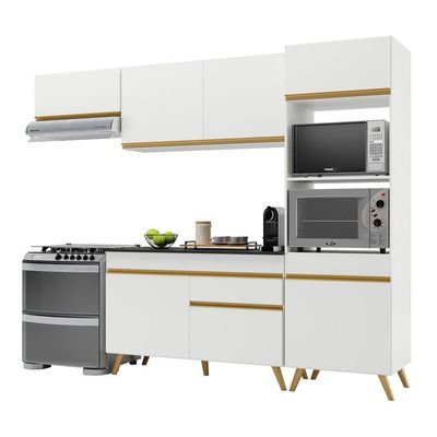 Cozinha Compacta 4 peças Armário e Balcão Multimóveis Branca