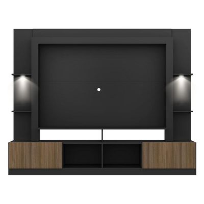 Rack Estante Tv 65´´ Leds Preto /Madeirado