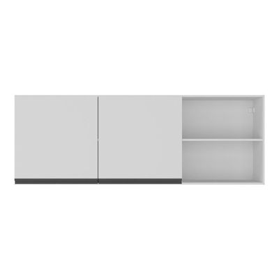 Armário De Cozinha Aéreo 150 Cm 2 Portas Branco/preto