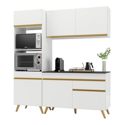 Cozinha Compacta 3 peças Armário e Balcão Multimóveis Branca