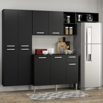 Armário De Cozinha Compacta Com Balcão Multimóveis V3000