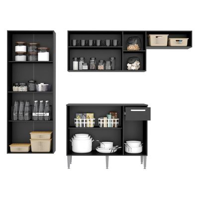 Armário De Cozinha Compacta Com Balcão Multimóveis V3000