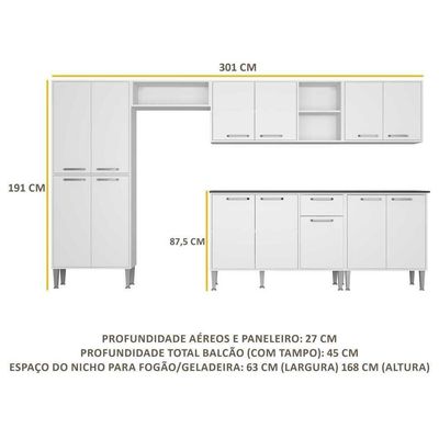 Cozinha Compacta Armário E Balcão Xangai Jazz Multimóveis