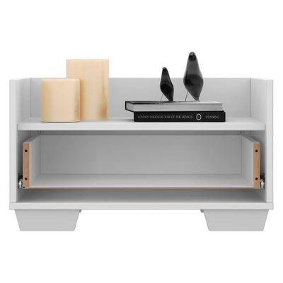 Mesa De Cabeceira 60Cm Multimóveis V3628 Branca Branco