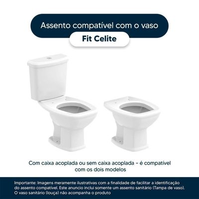 Tampa De Vaso Poliester Fit Cinza Claro Para Bacia Celite