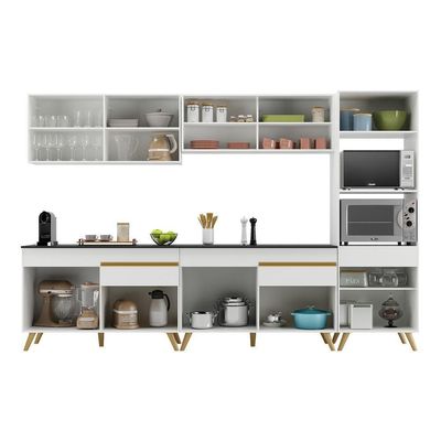 Cozinha Completa Veneza Gw Fg3689 Armário E Balcão Branca