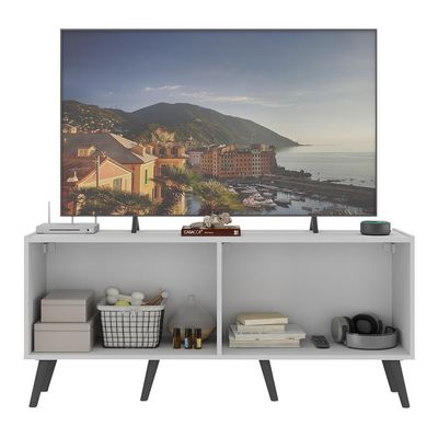 Rack Retrô Para Tv Até 50 Polegadas Com Mp1071 Branco preto