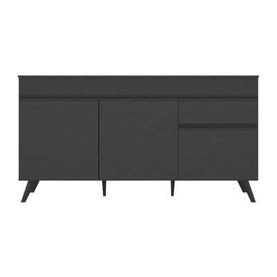 Balcão Cozinha Gabinete Pia 150cm 3 Portas 1 Gaveta Veneza Multimóveis V2072 Preto Preto