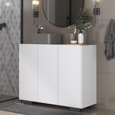 Gabinete Banheiro 3 Portas 90Cm Multimóveis V5031