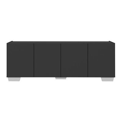 Rack Para Tv Até 50 Polegadas Com 4 Portas Multimóveis Mp1072 Preto/branco Preto/branco