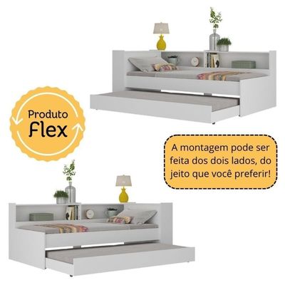 Conjunto Quarto Bicama Com Colchão E Baú/prateleira/escrivaninha Multimóveis Mp4228 Branco/rustic Branco/rustic