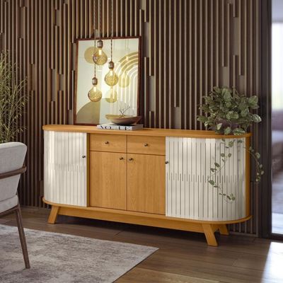 Buffet 4 Portas 2 Gavetas Mônaco - Cinamomo/off White
