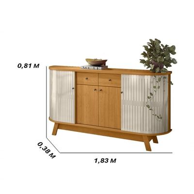 Buffet 4 Portas 2 Gavetas Mônaco - Cinamomo/off White