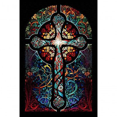 Quebra-cabeça Religioso Vitral Arte Sacra 300 Peças Mdf