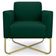 Poltrona Decorativa Base Industrial X Dourada Maressa S23 Suede Verde - Ibiza