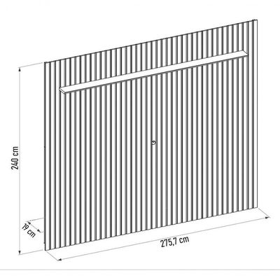 Painel Para 75 Polegadas Ripado 275x240cm Pratisk D04 Freijó - Mpozenato