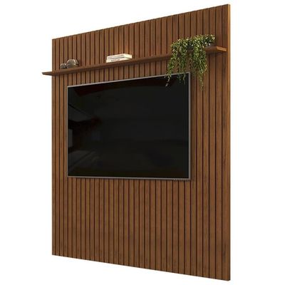 Painel Para 75 Polegadas Ripado 275x240cm Pratisk D04 Freijó - Mpozenato