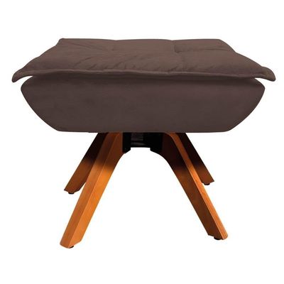 Kit 2 Puffs Decorativos Sala De Estar Giratória Giromad Opla Suede Marrom - Ibiza
