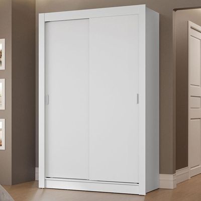 Guarda-roupa Solteiro 2 Portas Correr 2 Gavetas Branco