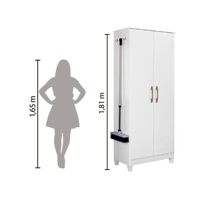 Armário Multiuso 2 Portas 4 Prateleiras Jade Moval Branco
