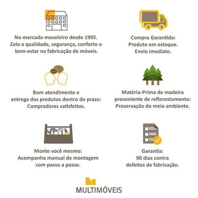 Painel Com Suporte Para Tv Até 60´´ Nairóbi Fg3071 Branco