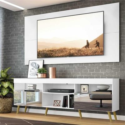 Rack Com Painel Com Espelho Para Tv Até 65´´ Flórida Fg3138