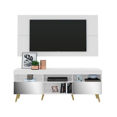 Rack Com Painel Com Espelho Para Tv Até 65´´ Flórida Fg3138