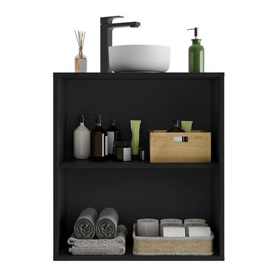Gabinete De Banheiro Suspenso 63Cm 2 Portas Fg5007 Preto