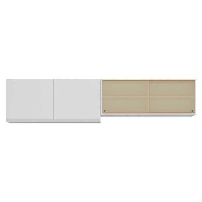 Kit 2 Armários De Cozinha Aéreos 4 Portas Veneza Multimóveis Mp2150 Branco Branco