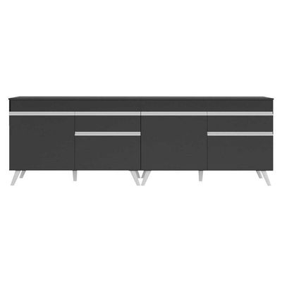 Kit Armário De Cozinha Gabinete Pia 120cm Veneza Multimóveis Mp2159 Preto/branco Preto/branco