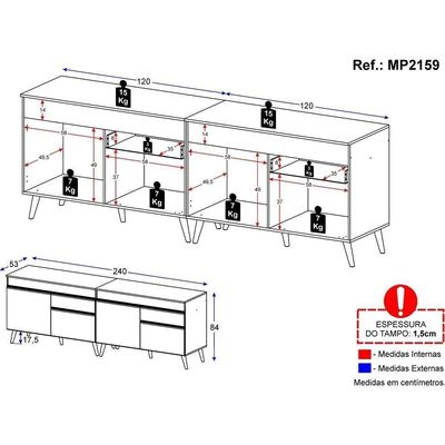 Kit Armário De Cozinha Gabinete Pia 120cm Veneza Multimóveis Mp2159 Preto/branco Preto/branco