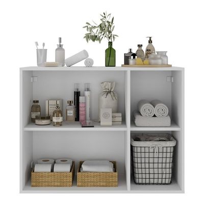 Balcão Multiuso Organizador Para Banheiro 3 Portas 90cm Multimóveis Mp5039 Branco Branco