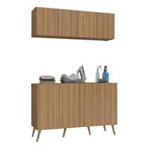 Conjunto Lavanderia Retrô Multiuso Armário Aéreo E Balcão Mp5053 Rustic natural