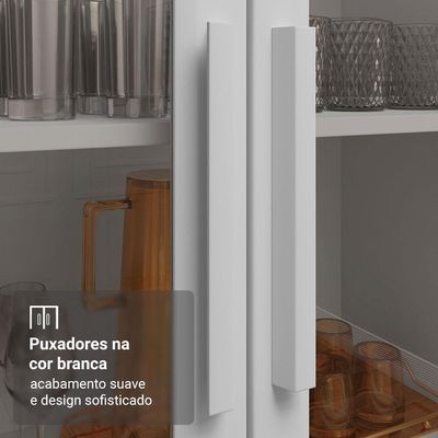 Cristaleira 70 Cm 2 Portas De Vidro Com Pés Cônicos Madesa