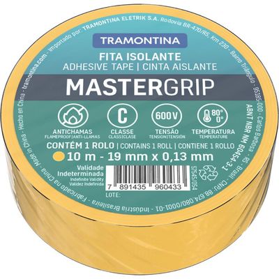 Fita Isolante Classe C 0,13x19 mm Tramontina Amarela 10 m