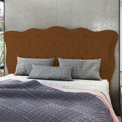 Cabeceira Casal Cama 140cm Oregon I02 Veludo Terracota - Mpozenato