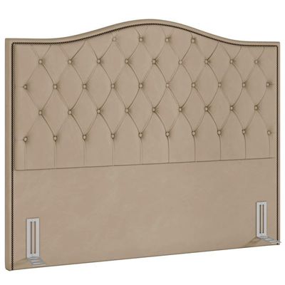 Cabeceira Cama Casal Queen 160cm Siena P02 Veludo Bege - Mpozenato