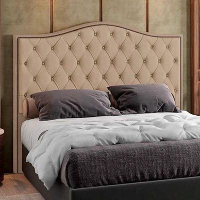 Cabeceira Cama Casal Queen 160cm Siena P02 Veludo Bege - Mpozenato